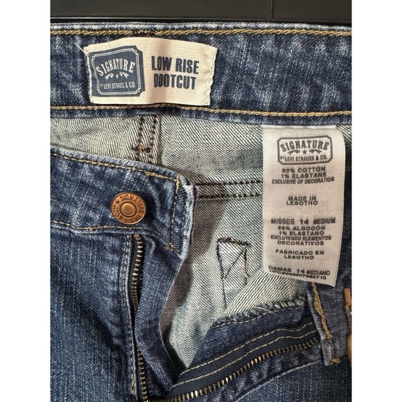 Retro Signature Levi Strauss Women Sz 14 Low Rise‎ Boot Cut Jean Western Cowboy - Picture 2 of 4